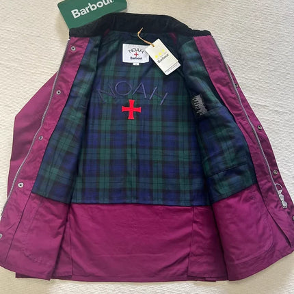 B@r Noah collaboration Bedale style burgundy wax-free jacket