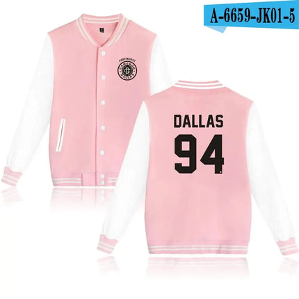 Dallas 94 printed fashion hip hop style men's women baseball jacket sport casual long sleeve hoodies sweatshirt jackets