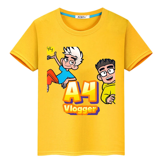 мерч A4 Print pride tshirt boys Kawaii Short Tops anime Tees y2k one piece Влад Бумага А4 100% Cotton T-shirt  kids clothes girl
