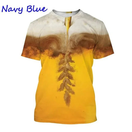 Funny Bubble Beer 3D Printed T Shirt For Men Fashion Graphs T-shirt Summer Gym Sports Short Sleeve Tees Quick-drying Women Tops