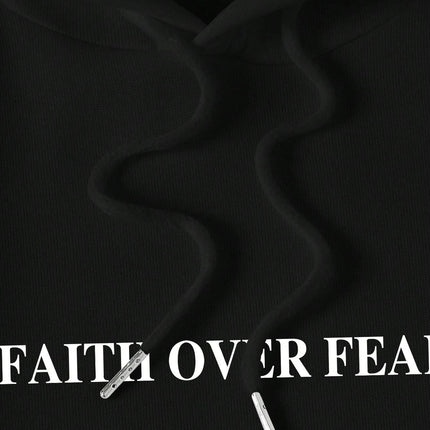 Women Cotton Long-sleeved Hoodie Printed Loose-Fitting Casual Sweater The Master Of Faith Over Fear Is My Partner Autumn Hooded