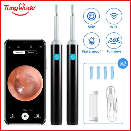 Wireless Visual Ear Endoscope Spoon Safe Silicone Earpick 5MP Camera Ear Wax Remover Luminous Otoscope 3.9mm Ear Cleaning Tools