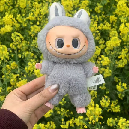 15CM Cute Labubu Plush Doll Keychain Toys Kawaii Macaroon Labubu Vinyl Face peluche Dolls Pendant Keychain Christmas  Kid Gift