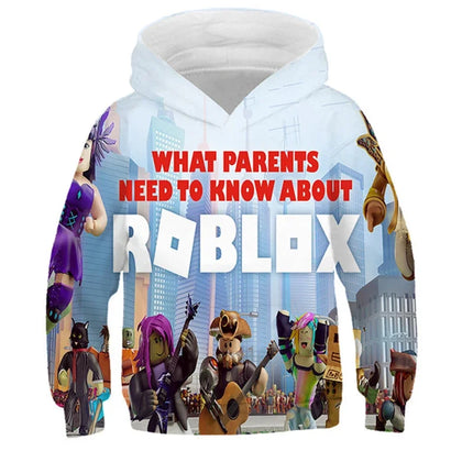 Kids Spring Autumn Roblox Hoodie 3-14 Years Boys Clothes Girls 3D Wear