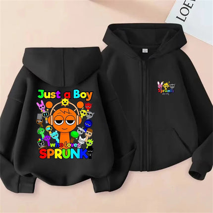 Sprunki Zipper Hoodies for Children Incredibox Anime Figures Girl Sweatshirt Kids Spring Autumn Pullover  Gift Boy's Clothes