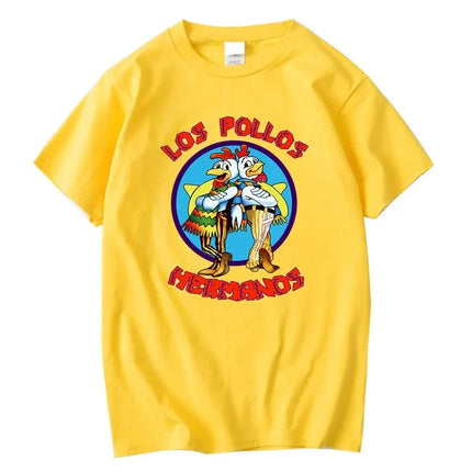 Summer Short Sleeved Men's High Quality T-shirt 100% Cotton Breaking Bad LOS POLLOS Print Casual Funny T-shirt Male Tees Tops