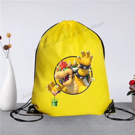 Super Mario Drawstring Bag for Men Women Anime Cartoon Portable Shopping Bags Fashion Simple Handbag Fitness Yoga Storage Pouch
