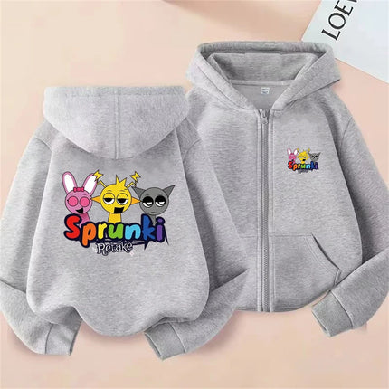 Sprunki Zipper Hoodies for Children Incredibox Anime Figures Girl Sweatshirt Kids Spring Autumn Pullover  Gift Boy's Clothes