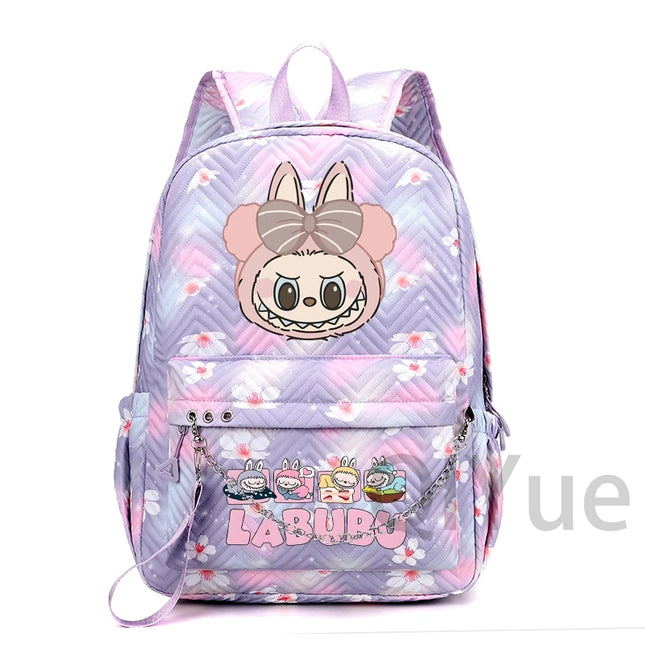 Cute Cartoon Backpack Teenager Girl Zimomo Knapsack Mokoko Charm Junior Student Casual Commute Back To School Waterproof Bags
