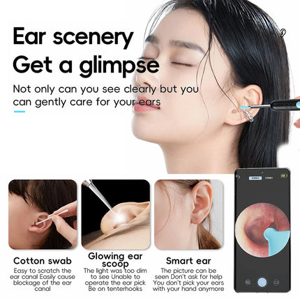 Wireless Visual Ear Wax Removal Safe Endoscope Earpick with Camera 500W Pixel Luminous Otoscope Ear Cleaning Tools