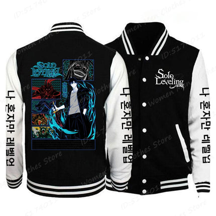 Solo Leveling Sung Jinwoo Print Baseball Jacket Men Women Fashion Street Style Coat Tops Anime Solo Leveling Anime Jacket