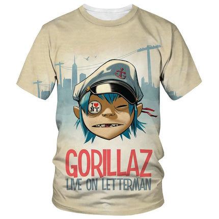 New Hot Trend Men's Fashion Cartoon 3D Printed T-shirt Men's and Women's Casual Hip Hop Short Sleeve Harajuku Style Street Crewn