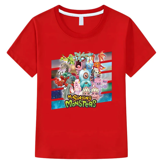 My Singing Monsters Kids Cute t shirt for kids boy 10 years 100%Cotton Short sleeve Tops Boys girls clothes y2k Anime T-shirt
