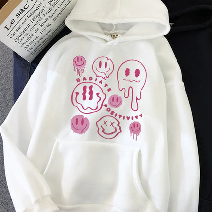 Hirsionsan Funny Graphic Print Hoodies Women Soft Loose Sportwear