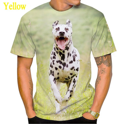2022 Animal Dalmatian 3D Men's T-Shirt Fashion Dog Cute Aalmatian Shiba Inu Unisex Casual Streetwear Shirt