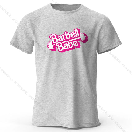 Barbell Babe Printed Women's T-Shirt 100% Cotton Oversized Graphic Tees for Women Tops
