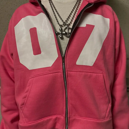 Y2k zipper cardigan fashion 07even hoodies women and men street casual sweatpants set sweatshirts tracksuit men clothing