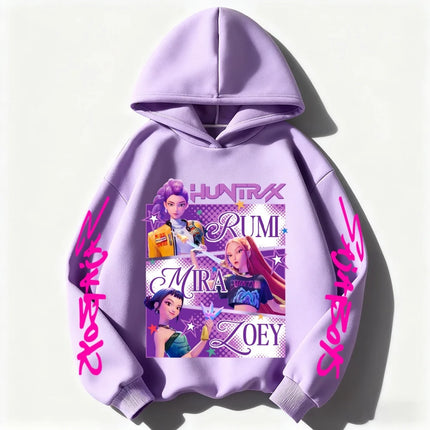 Autumn and winter hoodie movie comics children Kpop Devil Hunter children's sportswear cute sweet hoodie girl