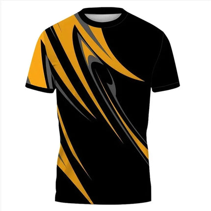 Hot Square Plaid Design T-shirt 3D Printed Outdoor Sports T-shirt Round Neck Short Sleeve Men's Summer Running Round Neck T-shir