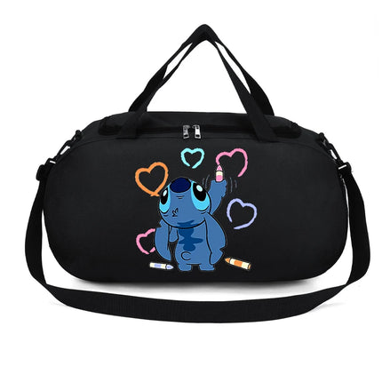 Disney Stitch Luggage Travel Bags for Men Women Cartoon Anime Large Capacity Portable Messenger Bag Bodybuilding Yoga Handbags