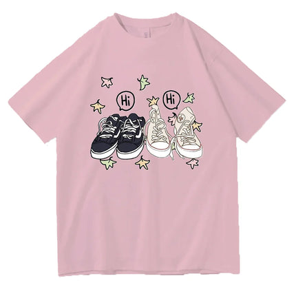 Heartstopper T-Shirt Nick Charlie Shoes Hi Clothes Tops Tees Camiseta Womens Men Casual Loose T Shirt Plus Size Tshirt Tops