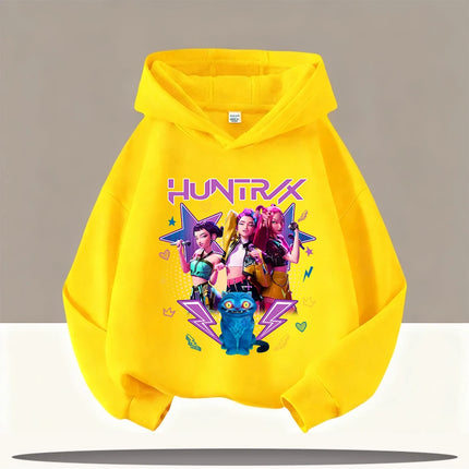 KPop Demon Hunters Hoodies Baby Girl Boy Clothes Fashion Casual Hooded Sweatshirts K-Pop Demon Hunters Pullover Kids Outfits Gif