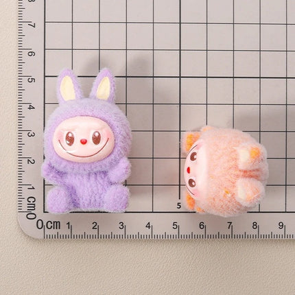 Mini Labubu Doll Macaron Plush Cute Mini Doll Anime Figurine Model Ornament Cute Blind Bag Keychain Pendant Mystery Box Gifts