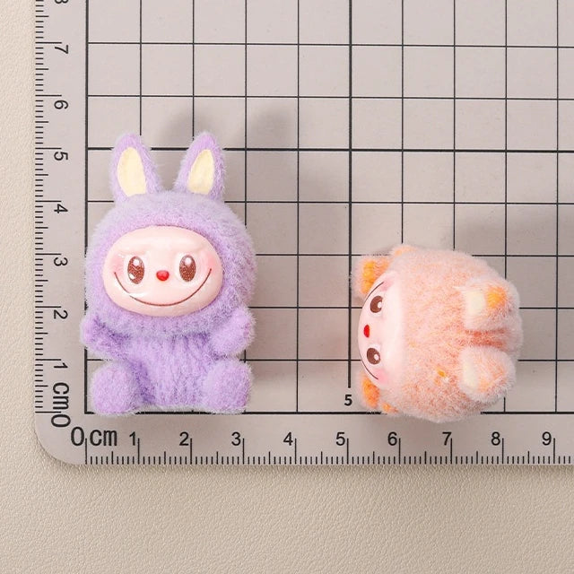 Mini Labubu Doll Macaron Plush Cute Mini Doll Anime Figurine Model Ornament Cute Blind Bag Keychain Pendant Mystery Box Gifts
