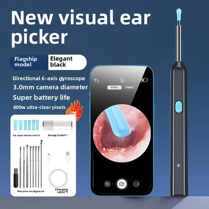 Wireless Visual Ear Endoscope Camera Ear Cleaning Tools Spoon Safe Silicone Earpick 5MP Camera Ear Wax Remover Luminous Otoscope