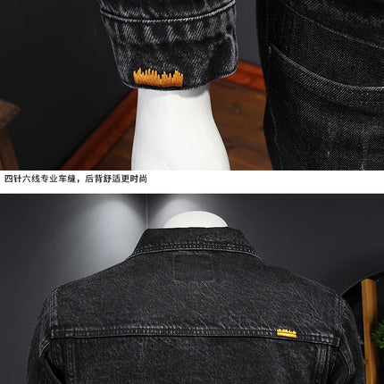 The Main Promotion of New Explosive Top Coat Spring and Autumn New Men's Trend with Popular Solid Color Denim Jacket Clothing