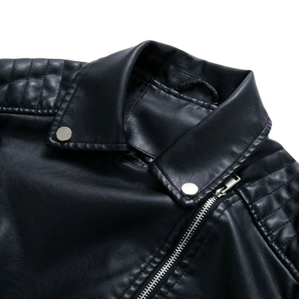 Spring and Autumn short women's leather jacket, Slim lapel biker suit, oblique zipper jacket women's coat