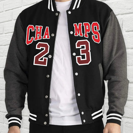 Simplified Letters CHA MPS Baseball Uniform Man Lucky Number 23 Hooded fur-liner Fleece Men American Jacket Spring Autumn Tops