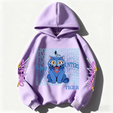 Fan Gifts Hoodies Kid Hoodie Manga Kids Kpop Demon Hunters Children's Sweatshirt Cute Tiger Harajuku Hoody for Boys Girls