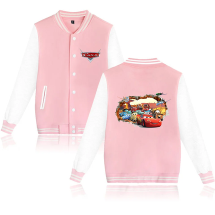 Cars Lightning McQueen Baseball College Jacket Oversized Men Clothes jacket Personality Street coats Anime Jackets Costume kid