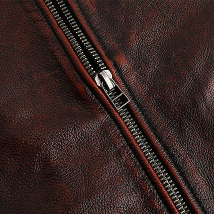 Copersian Men's Genuine Leather Jacket Natural Cowhide Hunting Jacket  Retro Motorcycle Jacket Spring Autumn Mens Clothes