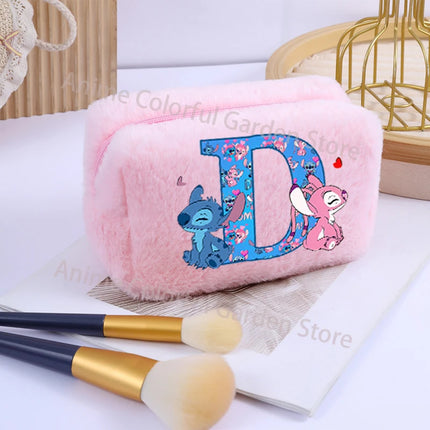 Disney Stitch Plush Cosmetic Bag for Women Anime Cartoon Fashion Makeup Pouch Girls Cosmetics Storage Bags Washing Handbag Gifts