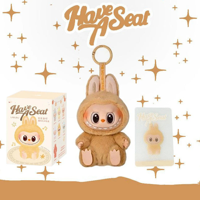 In Stock Hot Anime Figure Labubu Have A Seat Series PVC Pendant Doll Model Toy Kawaii Monster Replica Keychain Toy Birthday Gift