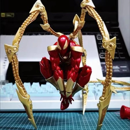 14cm Marvel Kaiyodo Revoltech Amazing Yamaguchi Iron Spider-Man Action Figure Model Doll Collectible Toy Room Decoration Gifts