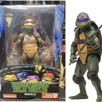 Ninja Turtle Anime Action Figure, Neca 1990 Film Version, Edição limitada, Estátua de PVC, Presentes de Aniversário do Menino