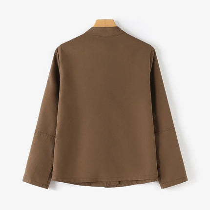 Stylish Spring Jackets Women Vintage OL Coats ZANZA Casual Long Sleeve O-Neck Outwear Solid Buttons Down Coat Female Tops 2024