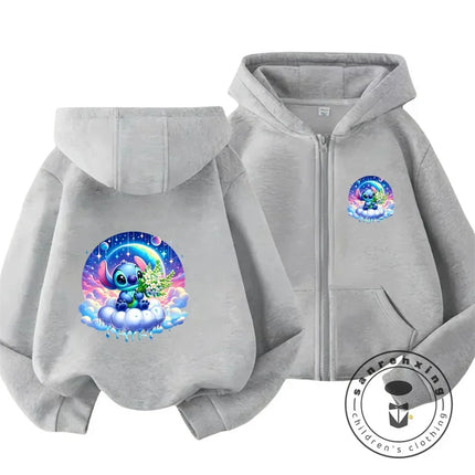 Children's Clothing Stitch Cartoon Hoodie+pant Boys Girls Casual Long Sleeved Sweatshirts 2 13 Years Old Kids Casual TOPS