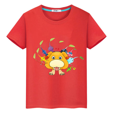 boy girl Print T-shirt Pikmin cartoons 100%Cotton Short pride tshirt Summer Cute Tops Tshirt anime Tees y2k clothes kid Day gift