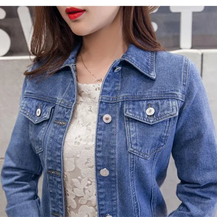 Fashion Denim Women Jacket 2024 Winter New Long Sleeve Women Coat Elegant Casual Overcoat
