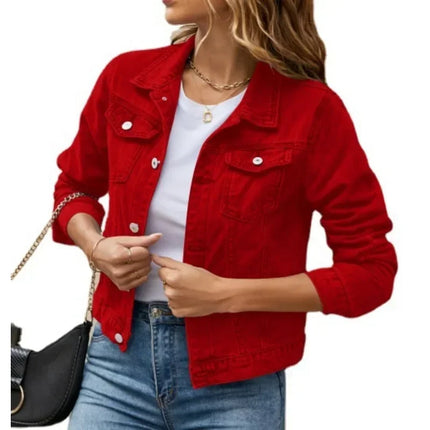 New Long Sleeve winter Slim White Black Jeans Top For Women Solid Denim Jacket Women Short Overcoat Ladies Jackets Tops
