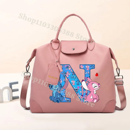 Disney Stitch High-capacity Luggage Bag for Women Anime Fashion Crossbody Bags Fashion Travel Portable Simple Tote-bag Gifts