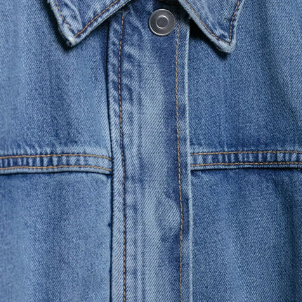 Summer Women's Belt Denim Jacket 2025 New Fashion Casual Loose Long Sleeve Jacket Elegant Women's Outerwear