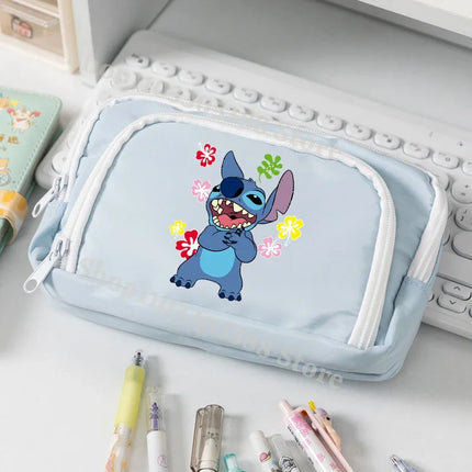 Disney Stitch High-capacity Pencil Bag for Students Anime Cartoon Fashion Pen Case Stationery Storage Pouch School Supplies Gift