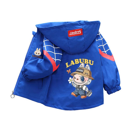 Kids labubu Clothes Autumn Baby Boys Girls Jacket Fashion Cartoon Stitch Print Outerwear for Kids Clothes Children Summer Coat