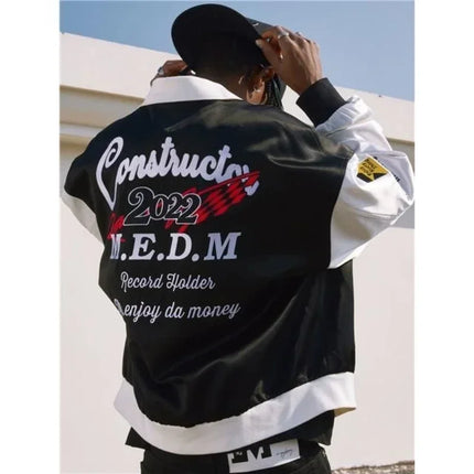 American High Street Jacket for Men Ins Style Embroidered Couple Baseball Uniform Retro Loose Coat Autumn and Winter Fashion New