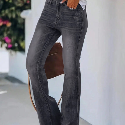 New hot women's horn jeans high waist slimming Denim pants